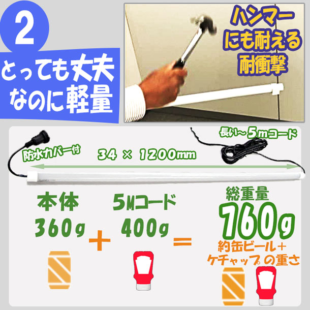 ２：とっても丈夫なのに軽量